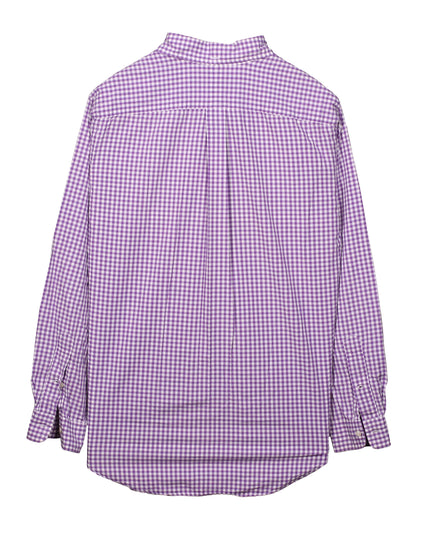 Ralph Lauren Check Button Up Long Sleeve Cotton Purple Shirt