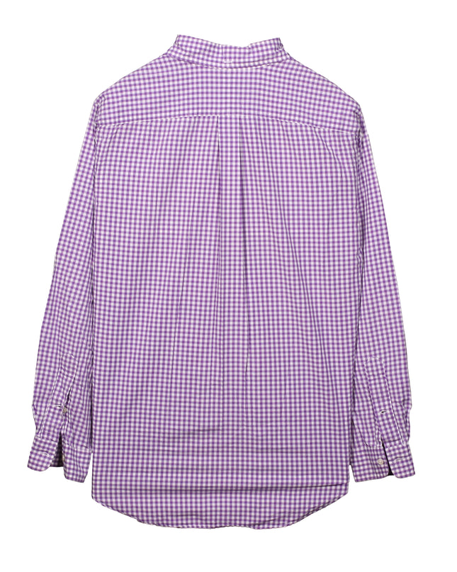 Ralph Lauren Check Button Up Long Sleeve Cotton Purple Shirt