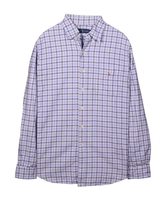Ralph Lauren Cotton Oxford Check Classic Fit Blue Shirt