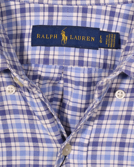 Ralph Lauren Cotton Oxford Check Classic Fit Blue Shirt
