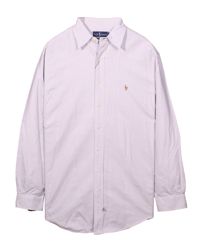 Ralph Lauren Vintage Purple & White Striped Oxford Shirt