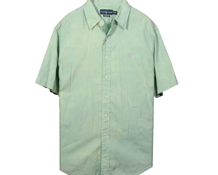 Ralph Lauren Classic Fit Mint Green Short-Sleeve Linen Shirt