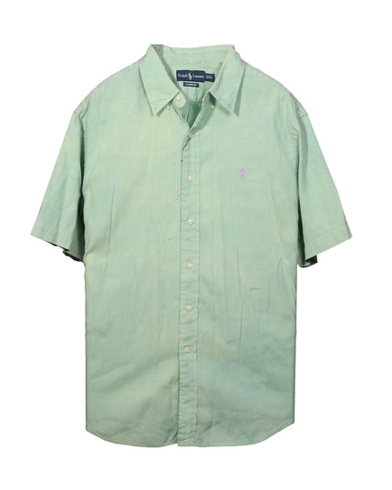 Ralph Lauren Classic Fit Mint Green Short-Sleeve Linen Shirt