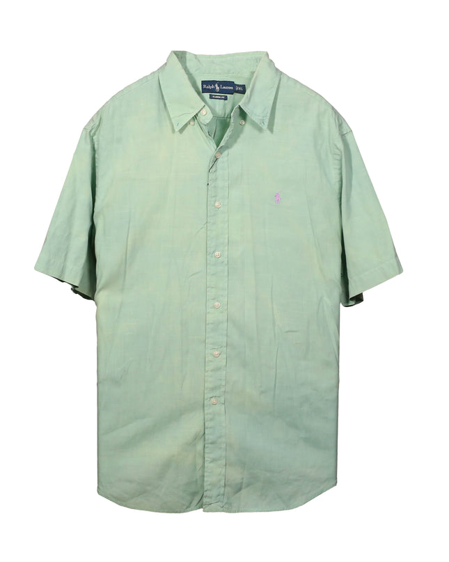Ralph Lauren Classic Fit Mint Green Short-Sleeve Linen Shirt
