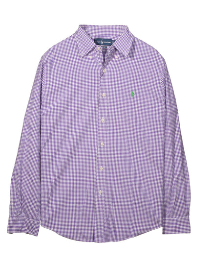 Ralph Lauren Button Down Collared Pony Purple Shirt