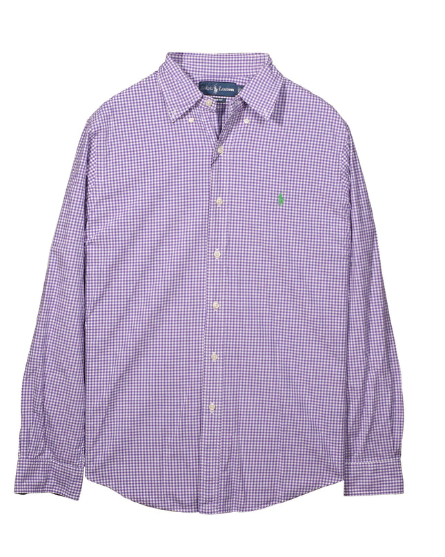 Ralph Lauren Button Down Collared Pony Purple Shirt
