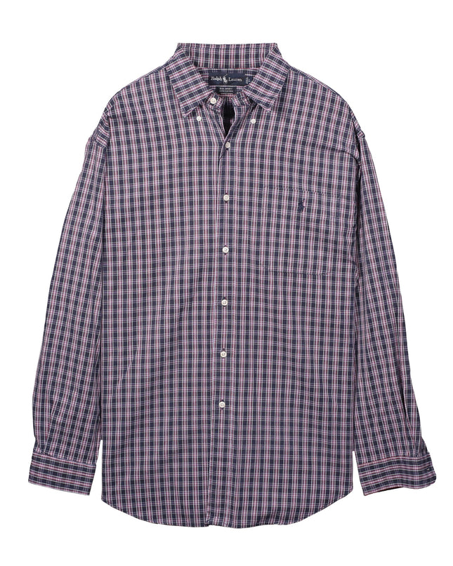 Ralph Lauren Navy Red & White Checked Big Shirt