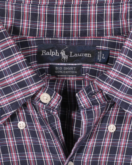 Ralph Lauren Navy Red & White Checked Big Shirt