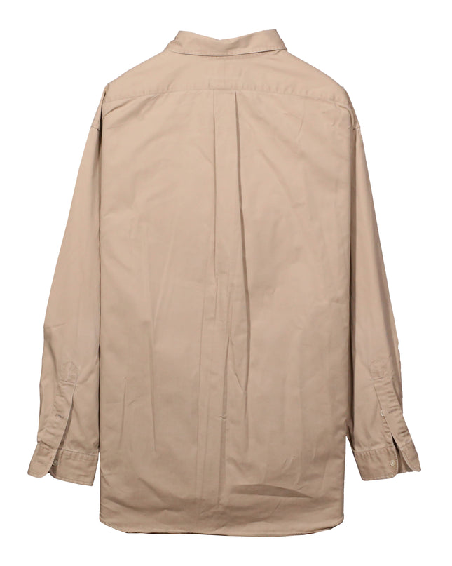 Ralph Lauren Caldwell Camp Linen Silk Button Up Beige Shirt