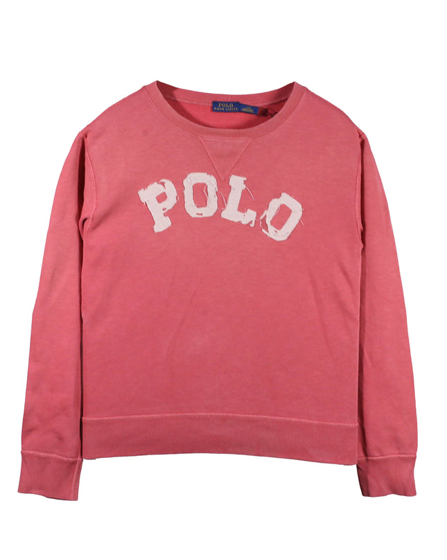 Ralph Lauren Spellout  Embroidered Pink Sweatshirt