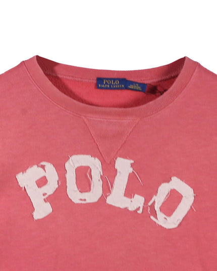 Ralph Lauren Spellout  Embroidered Pink Sweatshirt