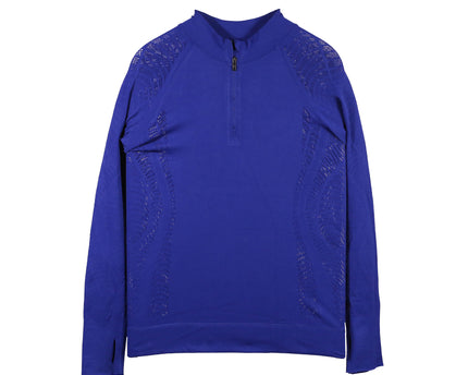 Lululemon Royal Blue Seamless Mesh Half-Zip Training Top