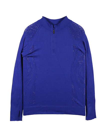 Lululemon Royal Blue Seamless Mesh Half-Zip Training Top