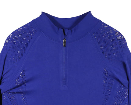 Lululemon Royal Blue Seamless Mesh Half-Zip Training Top