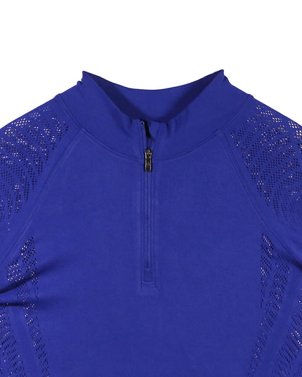 Lululemon Royal Blue Seamless Mesh Half-Zip Training Top