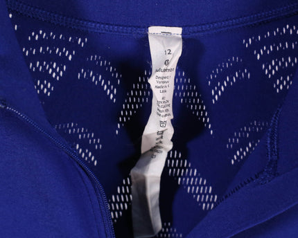 Lululemon Royal Blue Seamless Mesh Half-Zip Training Top