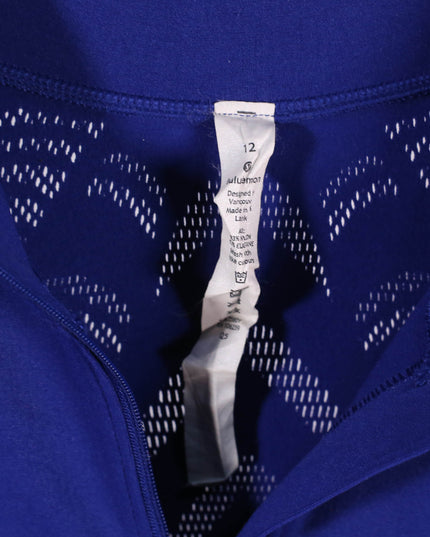 Lululemon Royal Blue Seamless Mesh Half-Zip Training Top