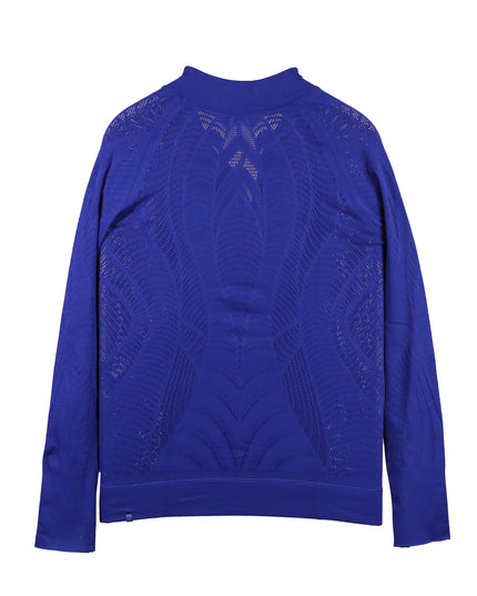Lululemon Royal Blue Seamless Mesh Half-Zip Training Top