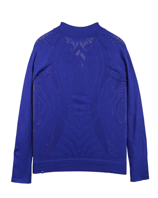 Lululemon Royal Blue Seamless Mesh Half-Zip Training Top