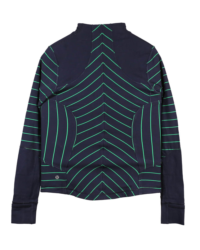 Lululemon Navy & Green Chevron Full-Zip Athletic Jacket
