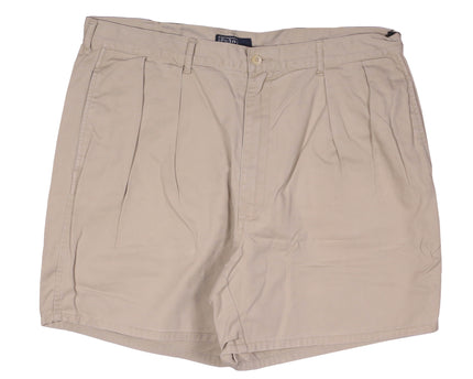 Ralph Lauren Classic Pleated Beige Cotton Shorts