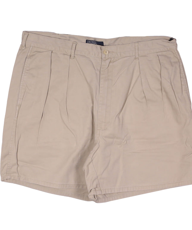 Ralph Lauren Classic Pleated Beige Cotton Shorts