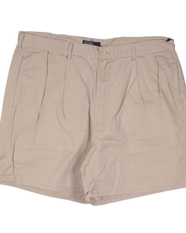 Ralph Lauren Classic Pleated Beige Cotton Shorts