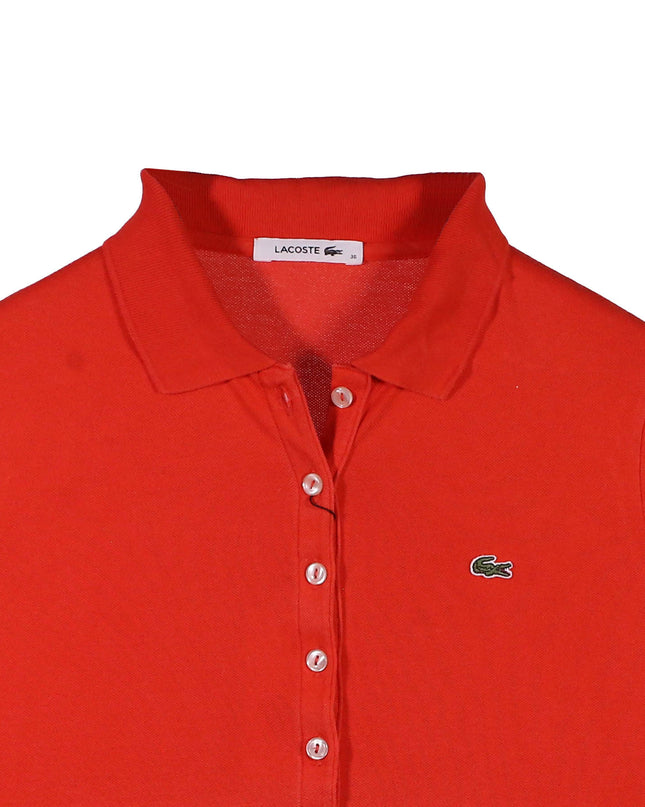 Lacoste Long Sleeve Slim Fit Orange Polo Shirt