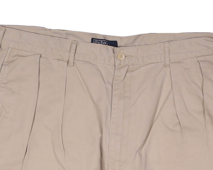 Ralph Lauren Classic Pleated Beige Cotton Shorts