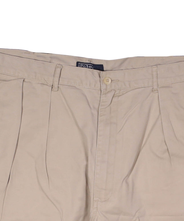 Ralph Lauren Classic Pleated Beige Cotton Shorts