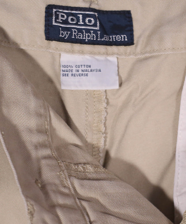 Ralph Lauren Classic Pleated Beige Cotton Shorts
