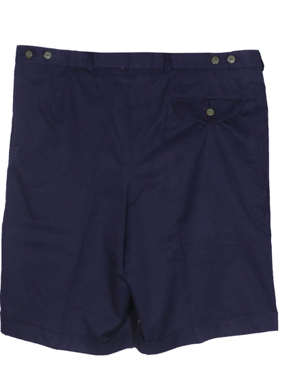 Chemise Lacoste Pleated Navy Blue Cotton Shorts
