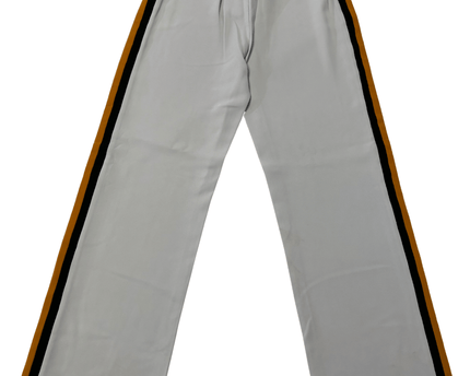 Zara Woman Side-Stripe White Wide-Leg Trousers