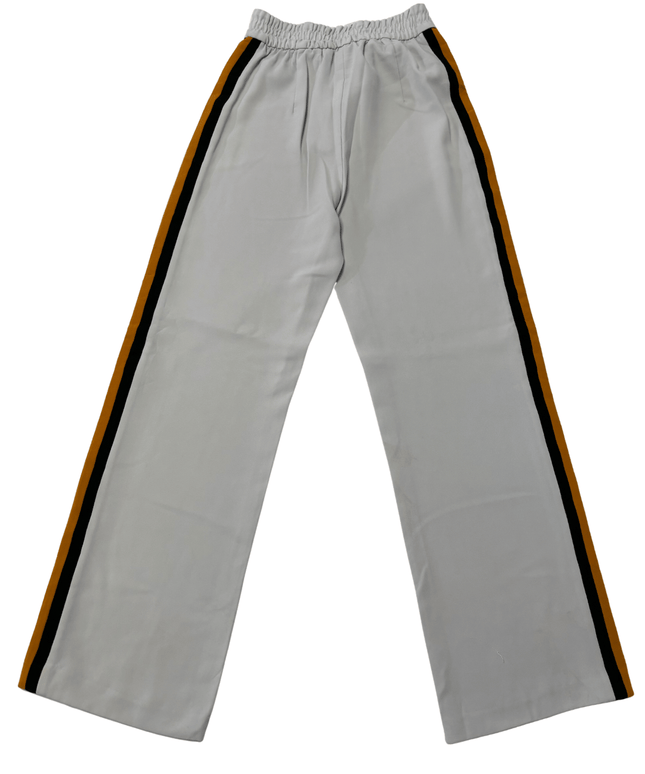Zara Woman Side-Stripe White Wide-Leg Trousers