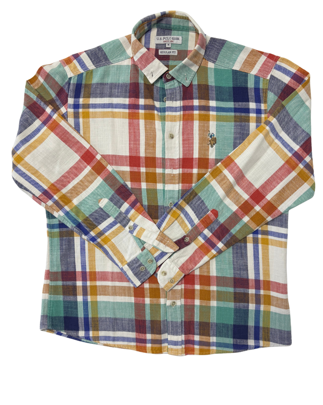 U.S. Polo Assn. Multicolor Madras Plaid Regular Fit Shirt