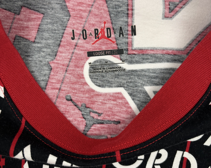 Jordan Red & Black All-Over Graphic T-Shirt - M