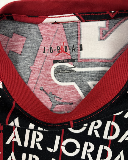 Jordan Red & Black All-Over Graphic T-Shirt - M
