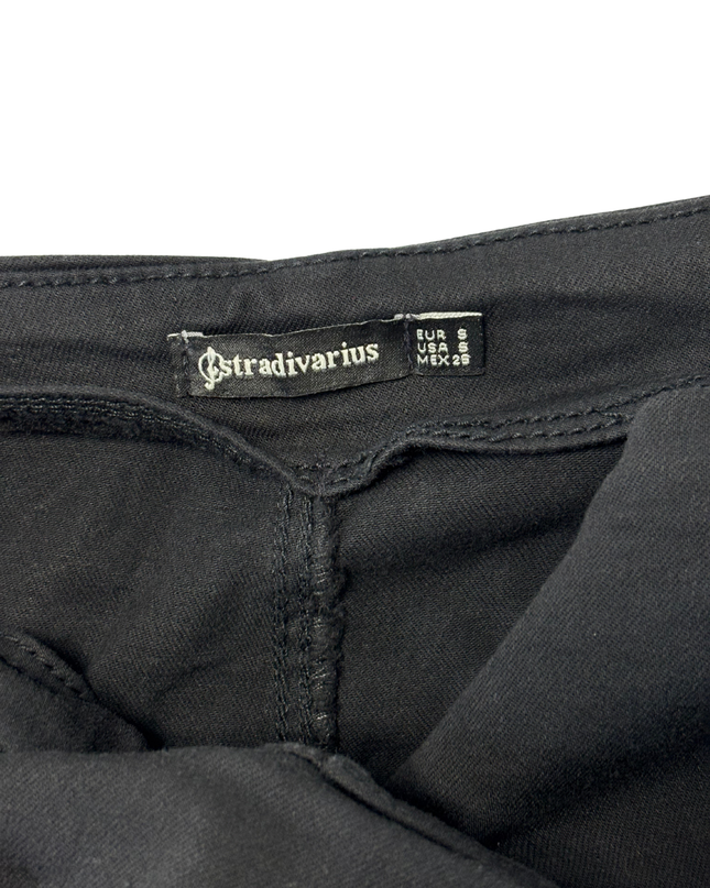 Stradivarius Black Belted Mini Skirt - S | Waist: 28"