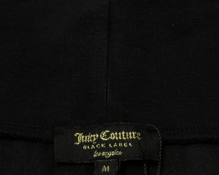 Juicy Couture Black Label Velour Zip-Up Black Track Jacket