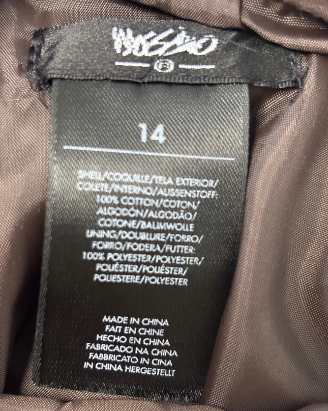 Mossimo Y2K Brown Tiered Cotton Lace Trim & Floral Embroidery Skirt