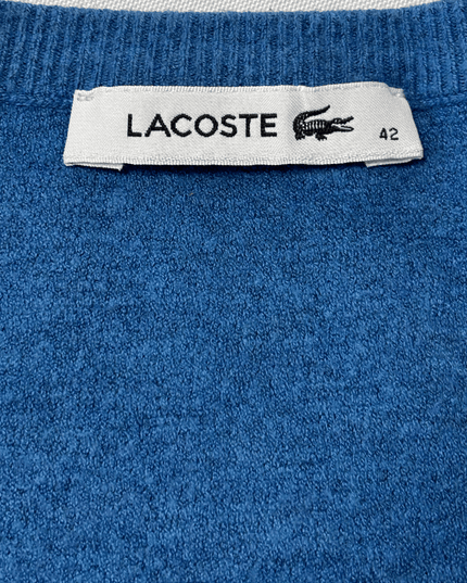 Lacoste Argyle Diamond Knit Blue V-Neck Sweater