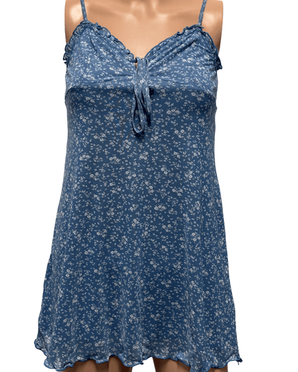 American Eagle Casual Mini Dress Blue & White Floral Pattern
