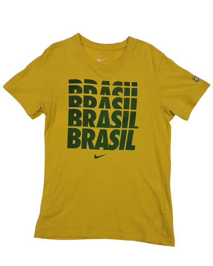 Nike Brasil National Team Yellow Slim Fit Graphic T-Shirt - S