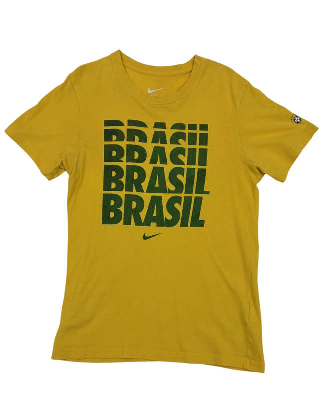Nike Brasil National Team Yellow Slim Fit Graphic T-Shirt - S