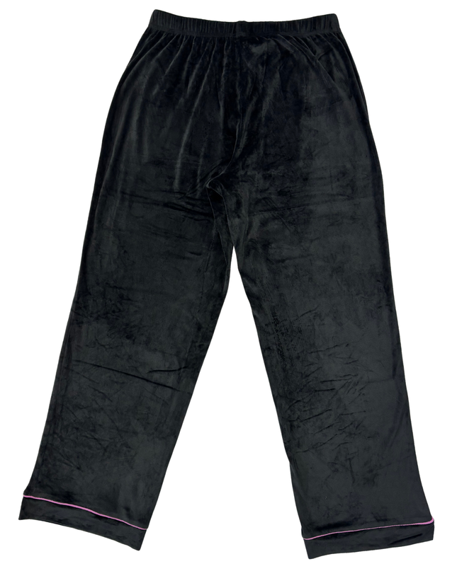Juicy Couture Black Velour with Rhinestone Logo Pants - XS | Waist: 28"