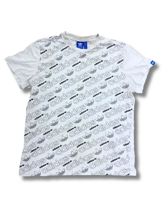 Adidas Printed White Tee - M