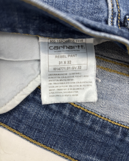 Carhartt WIP Rebel Pant Slim Fit Faded Blue Denim Jeans - S | Waist: 31"