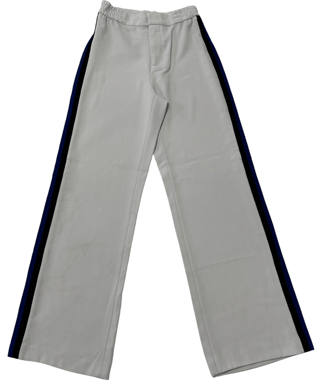 Zara Woman Side-Stripe White Wide-Leg Trousers