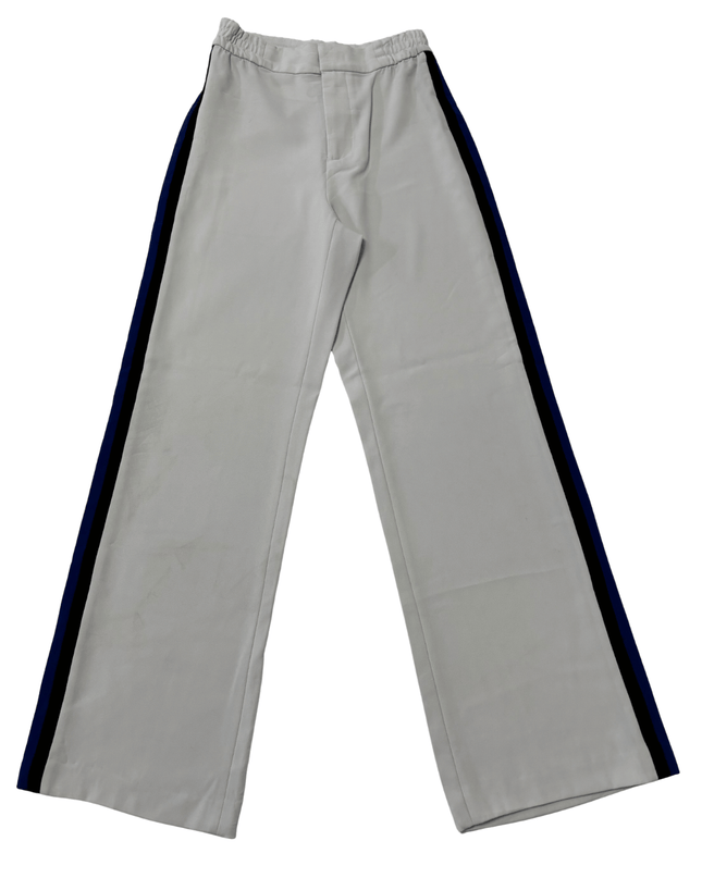 Zara Woman Side-Stripe White Wide-Leg Trousers