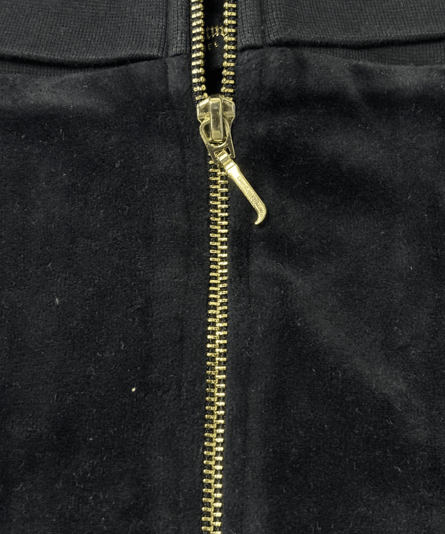 Juicy Couture Black Label Velour Zip-Up Black Track Jacket